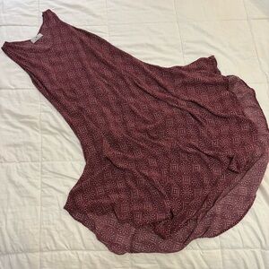 Zahara High Low Dress in Burgundy